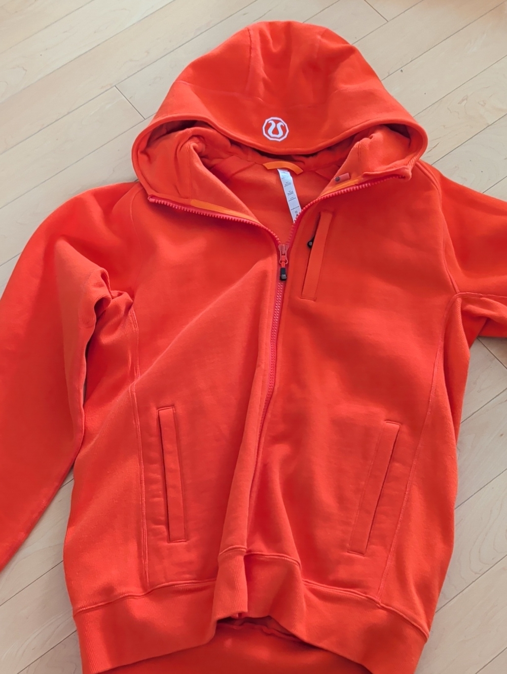 Like New Lululemon - Bright Orange Zip-Up Hoodie - Men's Large